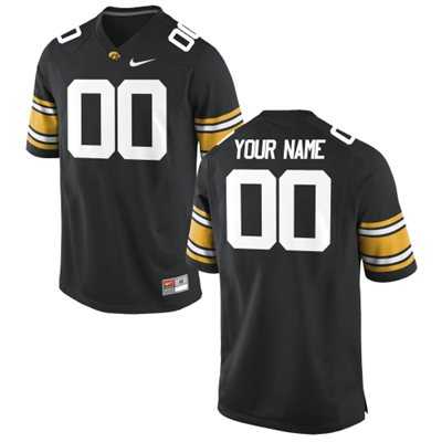 Mens Lowa Hawkeyes Customized Replica Football Jersey - 2015 Black